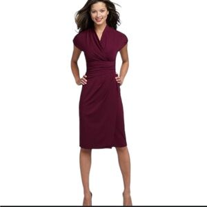 Suzi Chin Elegant Burgundy Wrap Dress size 16